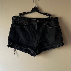 Abercrombie & Fitch Distressed Black Shorts